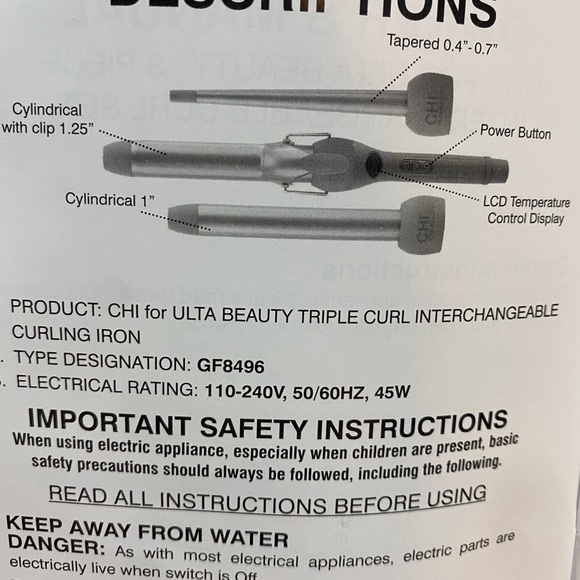 chi triple curl interchangeable curling iron